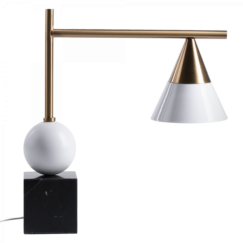 Настольная лампа Kelly Wearstler CLEO DESK LAMP Черный Латунь Белый в Перми | Loft Concept 