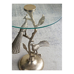 Столик с круглой стеклянной столешницей и корпусом в виде двух павлинов на ветке Table Two Peacocks варинант исполнения - 10 | Loft Concept в Перми