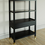 Стеллаж Elsa Dreams Black со стеклянными полками и ящиком варинант исполнения - 6 | Loft Concept в Перми