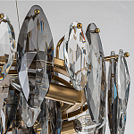 Люстра подвесная с овальными подвесками из стекла дымчатого цвета Harlow Crystal Round варинант исполнения - 4 | Loft Concept в Перми