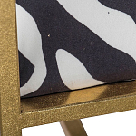 Кресло с металлическим золотистым каркасом и мягкой обивкой с чёрно-белым принтом зебры Wild animals варинант исполнения - 4 | Loft Concept в Перми