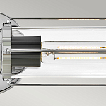 Бра для ванных комнат горизонтальное с 2-мя прозрачным цилиндрическим плафонами на круглом основании Hinkley варинант исполнения - 8 | Loft Concept в Перми