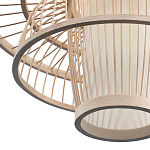 Подвесной светильник фигурный из деревянных прутьев с плафоном из натуральной ткани Light Inside the Cell варинант исполнения - 7 | Loft Concept в Перми