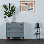 Комод серый из массива бука с 3-мя ящиками Wenge Light варинант исполнения - 5 | Loft Concept в Перми