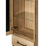 Шкаф-витрина в стиле лофт с чёрной стеклянной дверью Urban Style Space варинант исполнения - 3 | Loft Concept в Перми