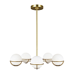 Люстра с 5-ю белыми шарообразными плафонами в сферические каркасах Feiss варинант исполнения - 2 | Loft Concept в Перми