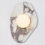 Бра с каменным основанием и плафоном из стекла в форме шара Shaw Marble Lighting варинант исполнения - 1 | Loft Concept в Перми