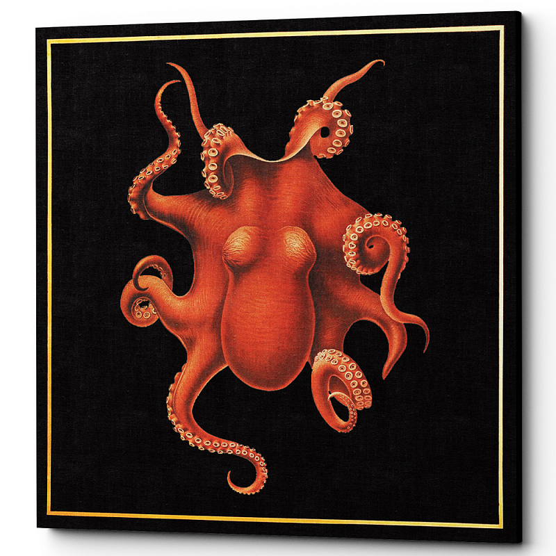 Постер Octopus Poster Черный Красный в Перми | Loft Concept 