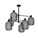 Люстра потолочная с абажурами из металлической сетки Loft Grid Pendant Gold варинант исполнения - 5 | Loft Concept в Перми