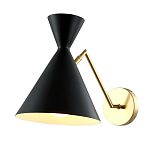 Бра черного цвета с конусообразным плафоном на золотом основании Loft Metal варинант исполнения - 2 | Loft Concept в Перми