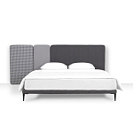 Кровать с большим мягким изголовьем Unity Dark Grey Bed варинант исполнения - 2 | Loft Concept в Перми