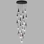 Люстра каскадная с 24-мя рельефными прозрачными плафонами в форме лепестков Glass Pod  варинант исполнения - 5 | Loft Concept в Перми