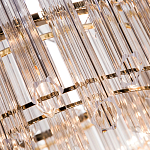 Люстра подвесная круглая с прозрачными хрустальными трубками и золотистым каркасом Диаметр 60 см Hexagon Tube Light варинант исполнения - 3 | Loft Concept в Перми