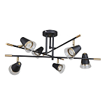 Потолочный светильник с конусообразными плафонами с контрастным сочетанием бронзы и глубоким черным цветом Aurika варинант исполнения - 2 | Loft Concept в Перми