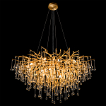 Люстра подвесная с прозрачными стеклянными подвесками в форме капель Диаметр 100 см Droplet Chandelier варинант исполнения - 5 | Loft Concept в Перми