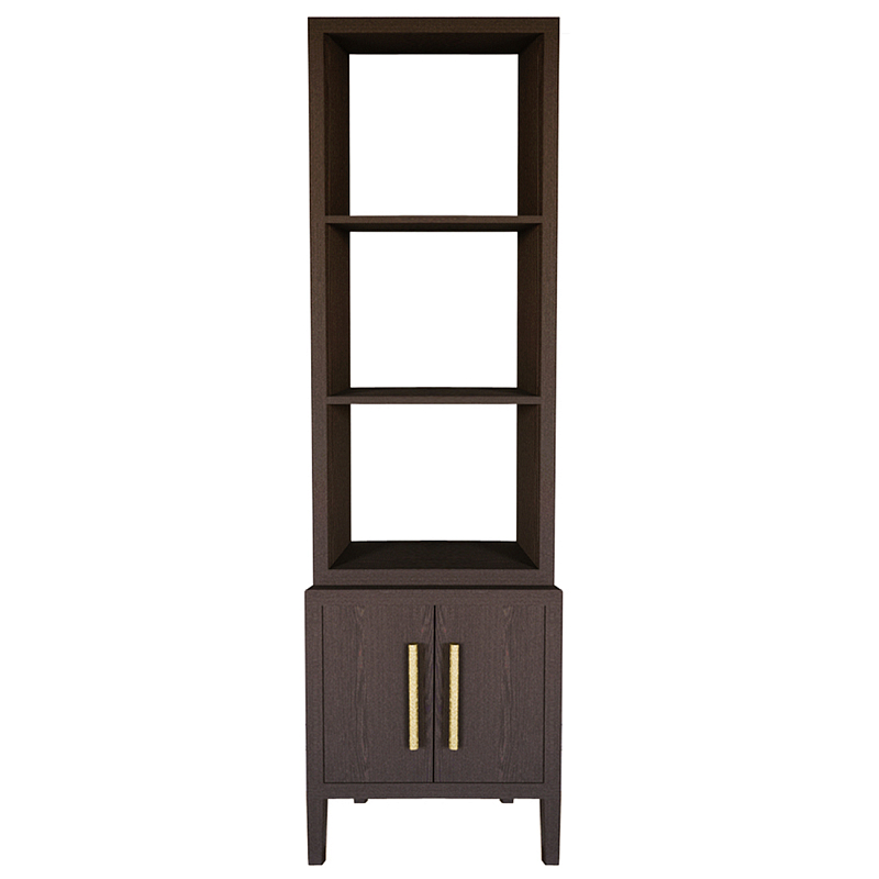 Этажерка Primo с тумбой шпон темный орех Темный дуб Золотой в Перми | Loft Concept 