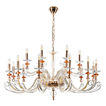 Люстра с 18-ю лампочками и изогнутыми прозрачными элементами из стекла Twisted Glass Candles Chandelier варинант исполнения - 2 | Loft Concept в Перми