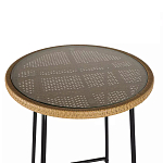 Барный столик с круглой плетеной столешницей Wicker Table Top варинант исполнения - 4 | Loft Concept в Перми