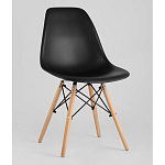 Пластиковый стул на ножках из массива бука Eames Black варинант исполнения - 1 | Loft Concept в Перми