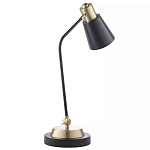 Настольная лампа с наклонным корпусом и подвижным плафоном в сочетании золотистого и чёрного цвета Work Surface Light варинант исполнения - 3 | Loft Concept в Перми