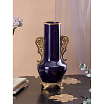 Ваза темно-синяя фарфоровая с бронзовыми ручками и ножками Eden Garden варинант исполнения - 4 | Loft Concept в Перми