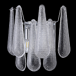 Бра с подвесками из рифленного стекла в форме капель на основании цвета хром Textured Glass варинант исполнения - 4 | Loft Concept в Перми