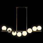 Люстра на штанге с 8-ю белыми шарообразными плафонами Bubble Chandelier варинант исполнения - 1 | Loft Concept в Перми