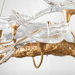 Люстра подвесная с прозрачными стеклянными птичками на ветвях Диаметр 80 см Serip Voa варинант исполнения - 9 | Loft Concept в Перми