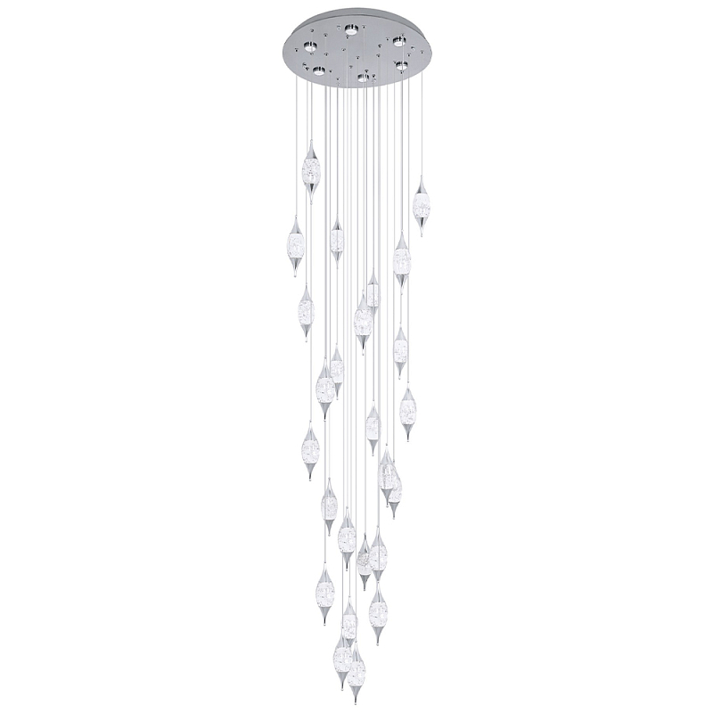 Большая каскадная люстра с хрустальными подвесками Esme Drops Crystal Chrome Cascade Chandelier 25 Хром Большая каскадная люстра с хрустальными подвесками Esme Drops Crystal Chrome Cascade Chandelier 25 Хром в Перми | Loft Concept
