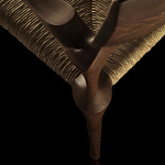 Стул из Ореха с плетеным сидением Kronos Dining Chair Brown варинант исполнения - 4 | Loft Concept в Перми