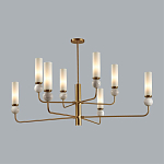 Люстра на штанге с 8-ю цилиндрическими матовыми плафонами и шарами из камня Orb Essence варинант исполнения - 2 | Loft Concept в Перми