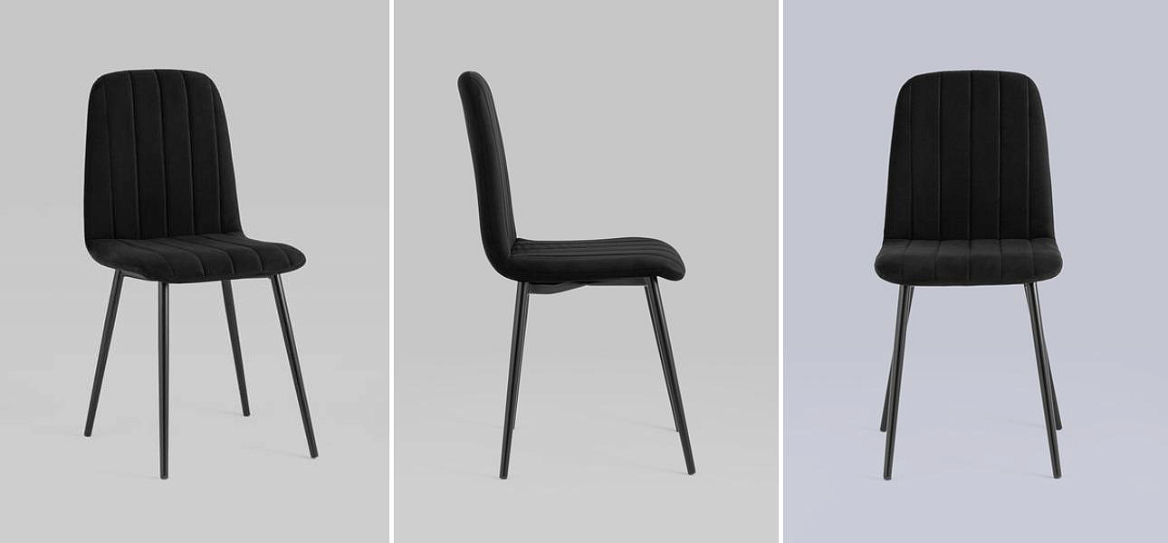 Стул Easy Chair Велюр Черный цвет Стул Easy Chair Велюр Черный цвет - Loft-Concept в Перми