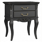 Тумба прикроватная черная из массива бука в стиле прованс Black Provence варинант исполнения - 3 | Loft Concept в Перми