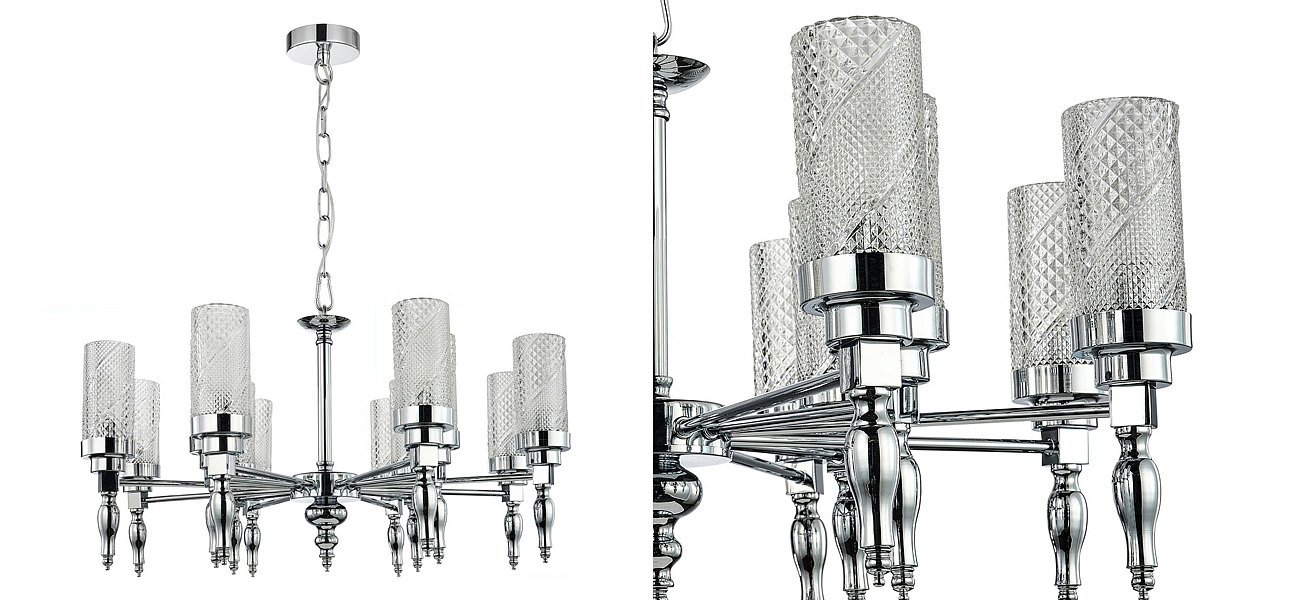 Люстра цвета хром Balusters D70 см Люстра цвета хром Balusters D70 см - Loft-Concept в Перми
