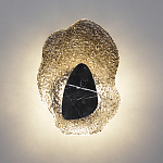 Бра с волнообразным стеклянным плафоном и вставкой из мрамора Liquid Stone варинант исполнения - 13 | Loft Concept в Перми