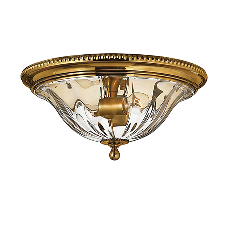Потолочный светильник цвета латунь с прозрачным плафоном в форме чаши Hinkley Латунь Прозрачное Стекло в Перми | Loft Concept 