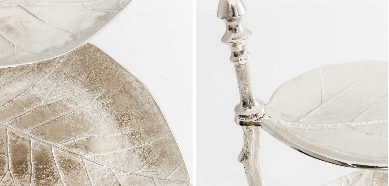 Блюдо трёхъярусное Chrome Leaves Блюдо трёхъярусное Chrome Leaves - Loft-Concept в Перми