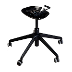 Стул с мягкой синей обивкой из велюра и подъемно-поворотным механизмом на черных колесиках Harper Blue варинант исполнения - 4 | Loft Concept в Перми