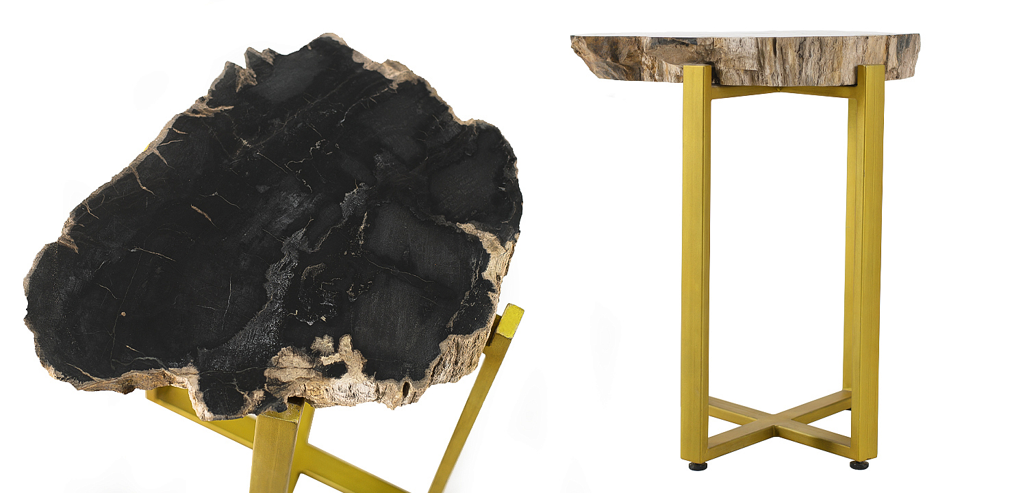 PETRIFIED WOOD COFFEETABLE GOLD S Окаменелое дерево PETRIFIED WOOD COFFEETABLE GOLD S Окаменелое дерево - Loft-Concept в Перми