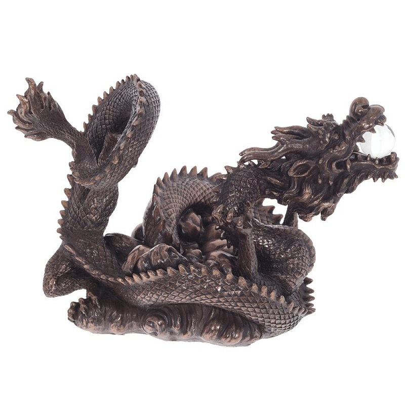 Декоративная статуэтка Дракон Fuzanglong Dragon Dark Bronze Statuette Темная бронза Прозрачный в Перми | Loft Concept 