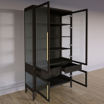 Витрина Primo со стеклянными фасадами и 2 ящиками Темный орех варинант исполнения - 6 | Loft Concept в Перми