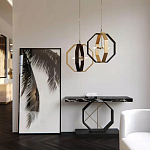 Консоль чёрная с геометрическим основанием Josette варинант исполнения - 2 | Loft Concept в Перми