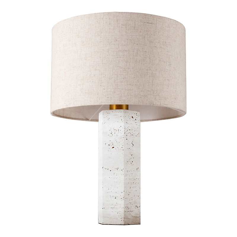 Настольная лампа Stone Table Lamp Prism Белый Бежевый Латунь в Перми | Loft Concept 