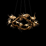 Люстра подвесная с прозрачными стеклянными птичками на ветвях Диаметр 80 см Serip Voa варинант исполнения - 8 | Loft Concept в Перми