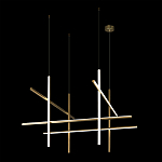 Люстра с 8-ю пересекающимися цилиндрическими плафонами на тонких тросах Trumpet tube варинант исполнения - 3 | Loft Concept в Перми