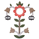 Зеркало-цветок из картона в русском стиле варинант исполнения - 1 | Loft Concept в Перми