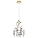 Люстра подвесная из металла с хрустальными подвесками прозрачного цвета Quasar 41 варинант исполнения - 2 | Loft Concept в Перми