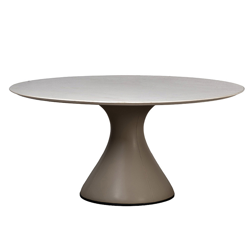 Стол обеденный круглый мраморный на бежевом основании Valedmir  в Перми | Loft Concept 