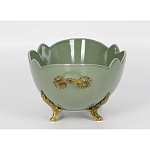 Чаша зеленого цвета из фарфора с волнообразным краем Eden Garden porcelain and bronze варинант исполнения - 2 | Loft Concept в Перми