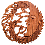 Панно из дерева дракон и луна Panel With Animals варинант исполнения - 1 | Loft Concept в Перми